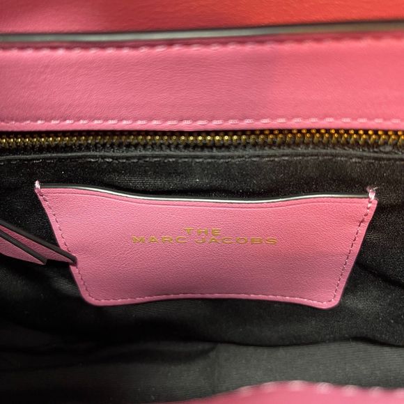 *RARE* MARC JACOBS The J Link Quilted Velvet & Leather Shoulder Bag - Pink & Red - Picture 12 of 14